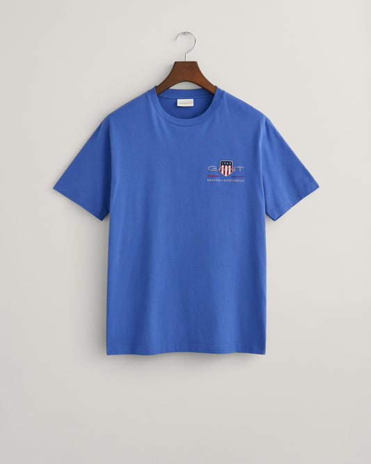 GANT Mens Regular Fit Embroidered Archive Shield T-Shirt - 407 Rich Blue
