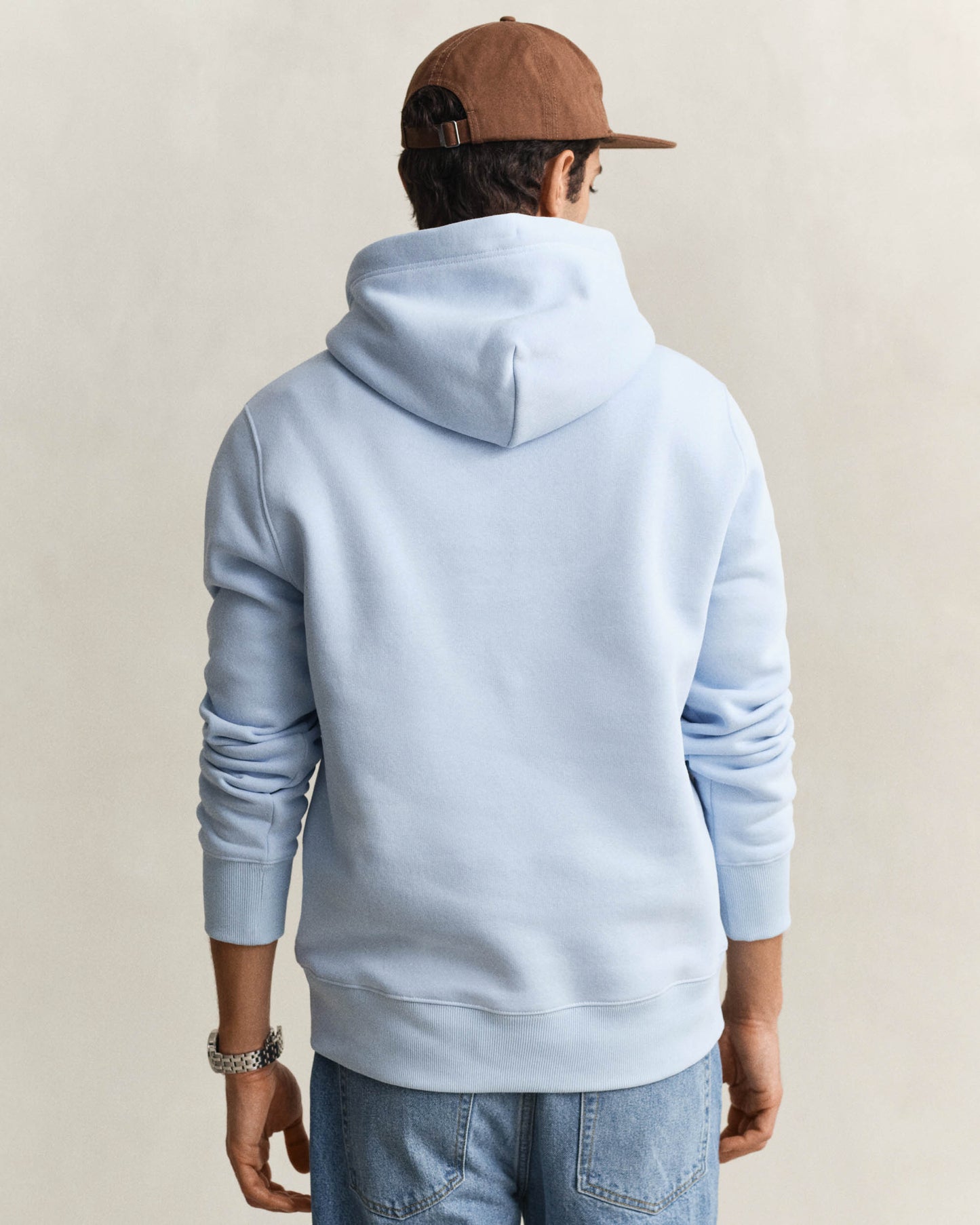 GANT Mens Regular Fit Shield Logo Pullover Hoodie - 457 Fresh Blue