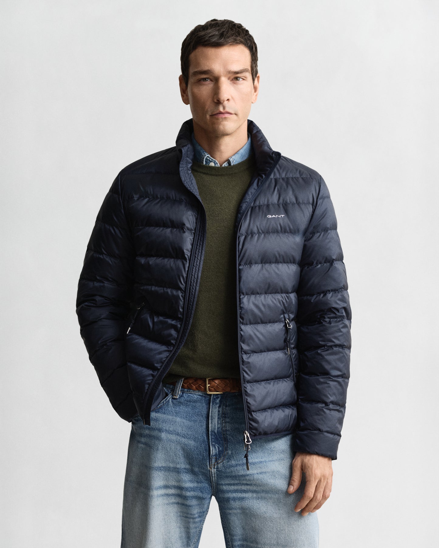 GANT Mens Light Down Padded Jacket - 433 Evening Blue