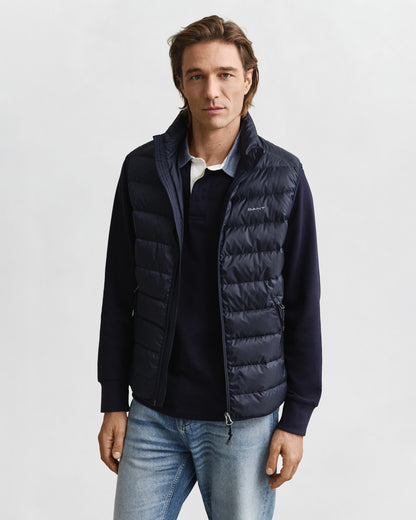 GANT Mens Light Down Padded Gilet - 433 Evening Blue - CHO - Designer Mens Padded Gilets
