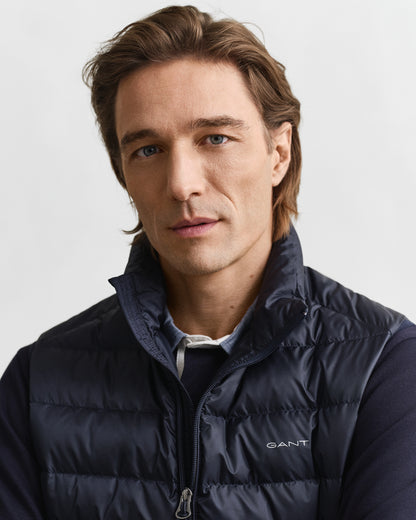 GANT Mens Light Down Padded Gilet - 433 Evening Blue - CHO - Designer Mens Padded Gilets