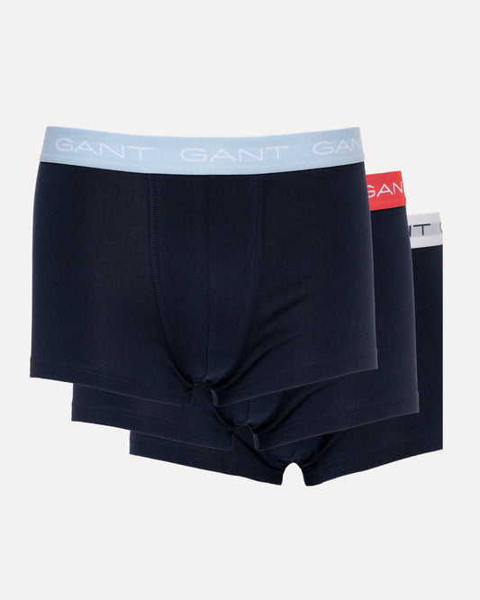 GANT 3-Pack Mens Trunks with Mixed Colour Waistbands - 648 Watermelon Red