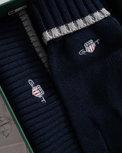 GANT Essential Beanie & Gloves Set - 410 Marine