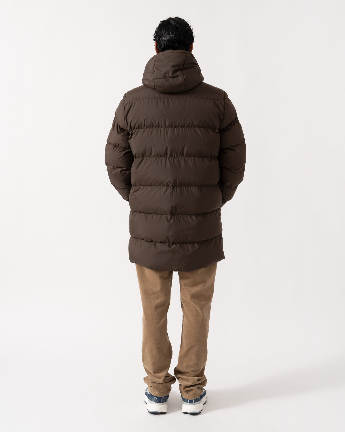 Back of the GANT Active Cloud Mens Mid Length Jacket - 217 Black Brown