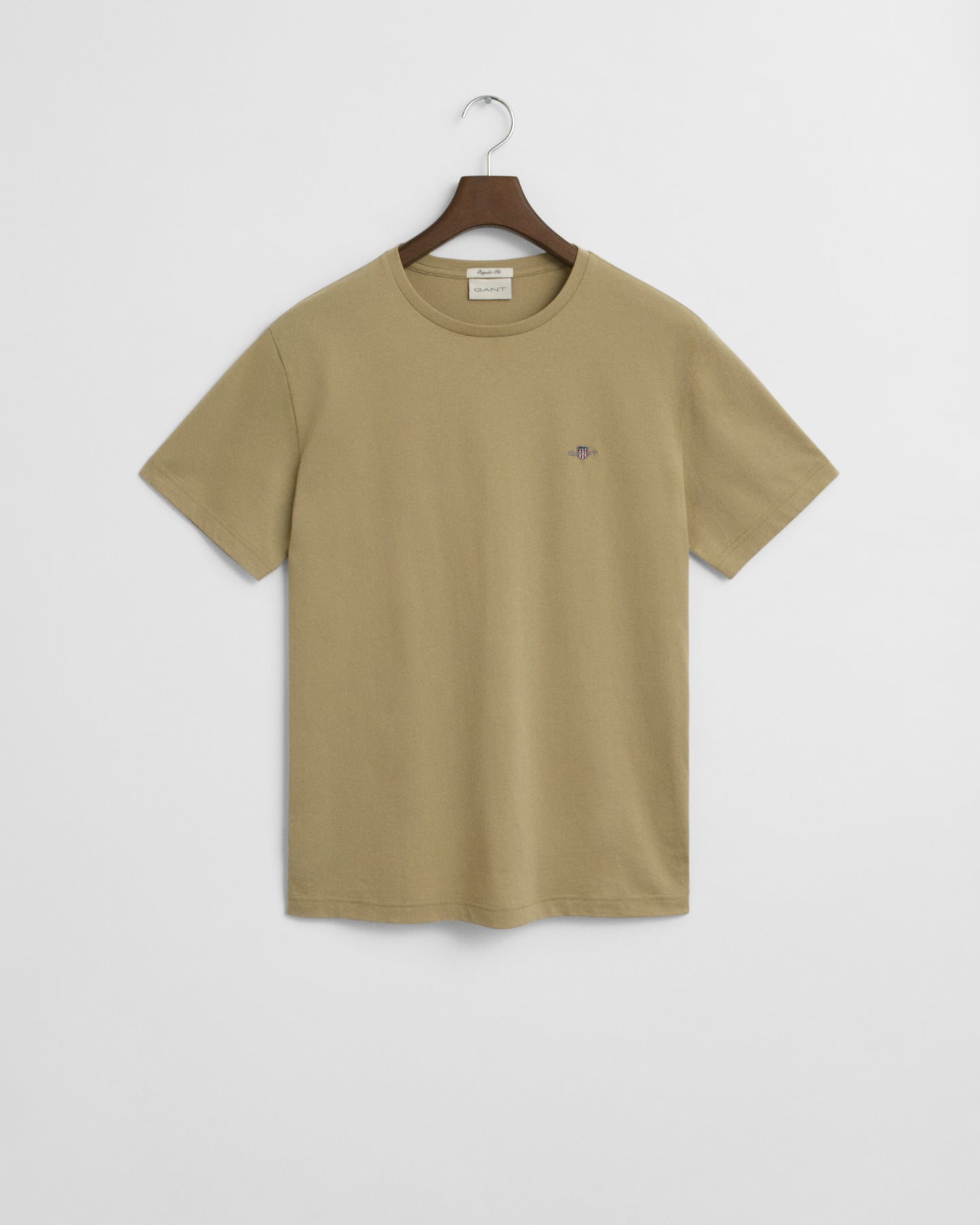 GANT Mens Regular Fit Short Sleeve Shield Logo T-Shirt - 224 Woody Beige