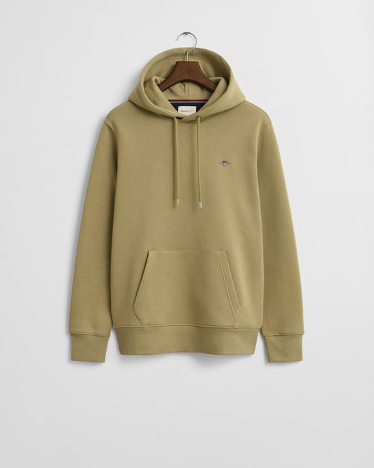 GANT Mens Regular Fit Shield Logo Pullover Hoodie - 224 Woody Beige