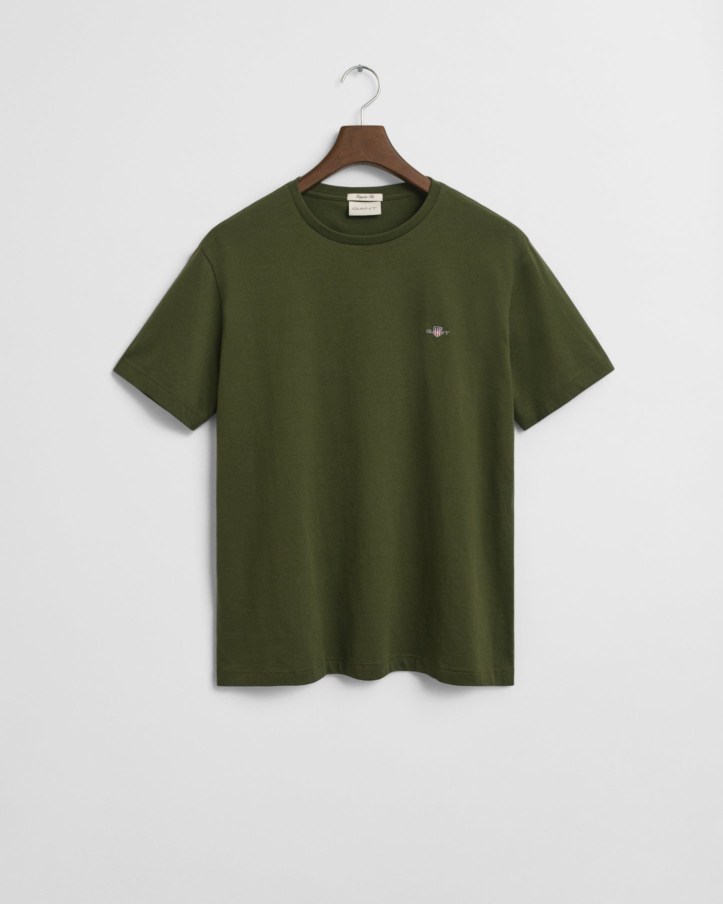 GANT Mens Regular Fit Short Sleeve Shield Logo T-Shirt - 360 Country Green