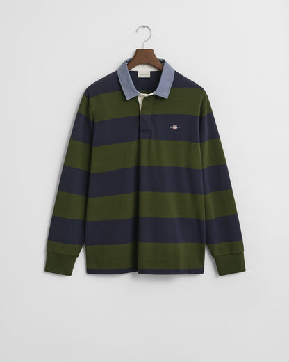 GANT Mens Regular Fit Chambray Stripe Heavy Rugger - 360 Country Green