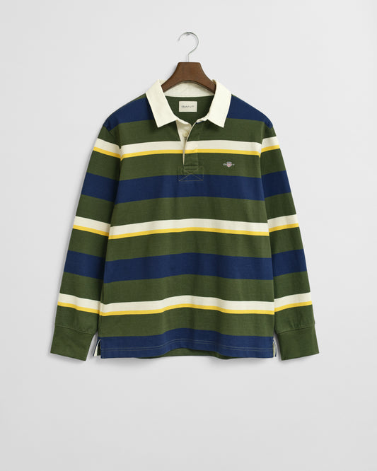 GANT Mens Striped Heavy Rugger - 360 Country Green