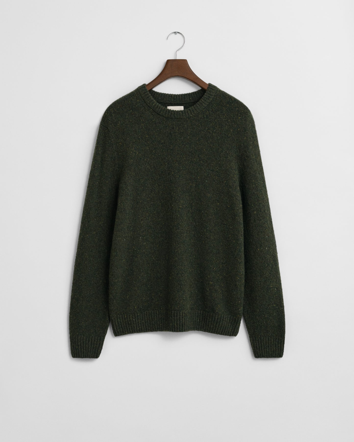 GANT Mens Wool Blend Neps Crew Neck Jumper - 360 Country Green