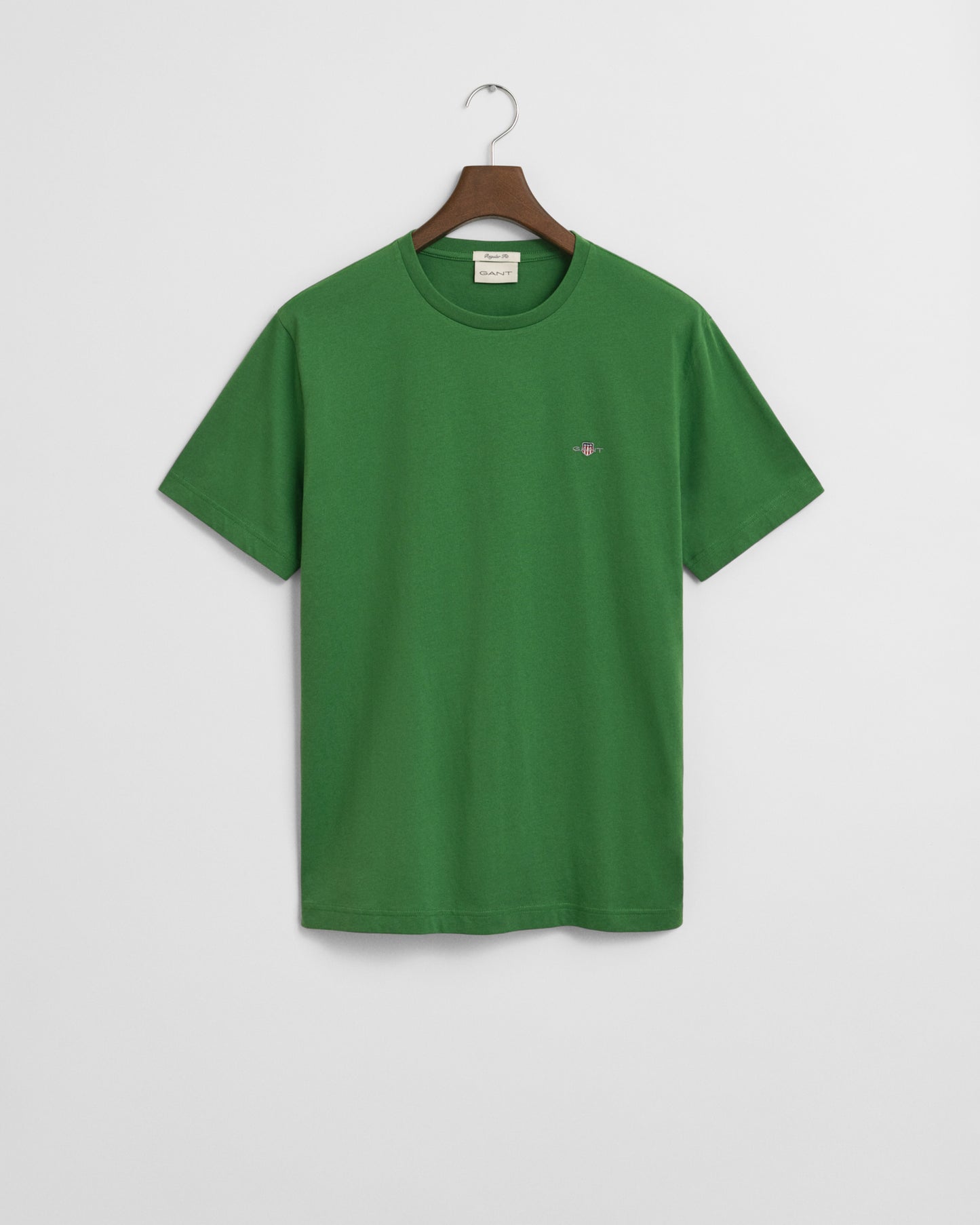 GANT Mens Regular Fit Short Sleeve Shield Logo T-Shirt - 366 Grass Green