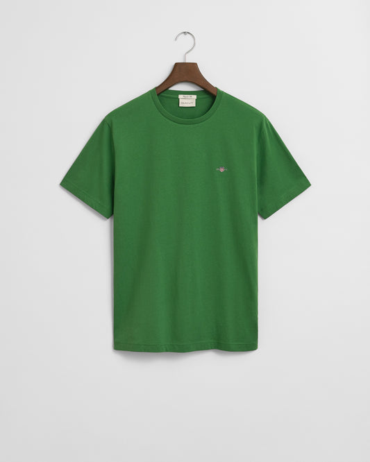 GANT Mens Regular Fit Short Sleeve Shield Logo T-Shirt - 366 Grass Green
