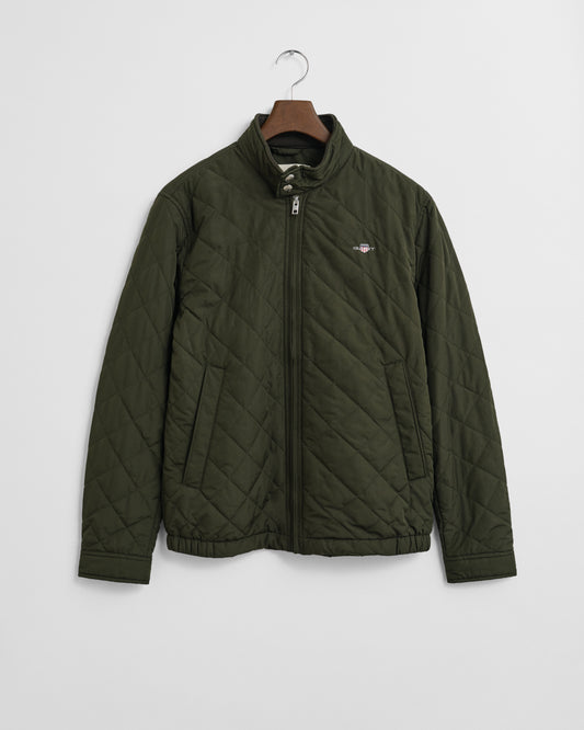GANT Mens Quilted Windcheater Jacket - 368 Dark Moss Green