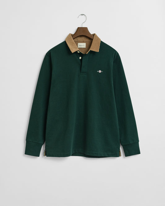 GANT Mens Cord Collar Heavy Rugger - 374 Tartan Green