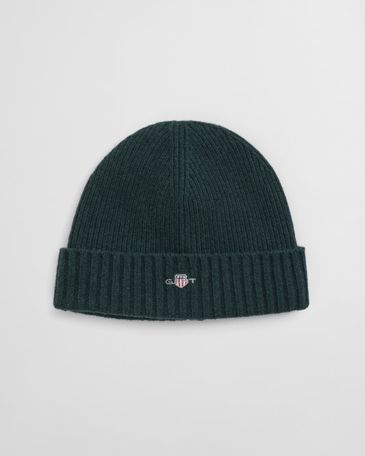 GANT Unisex Shield Wool Beanie - 374 Tartan Green