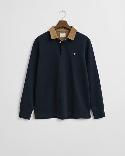 GANT Mens Cord Collar Heavy Rugger - 433 Evening Blue