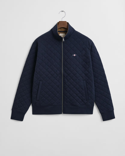 GANT Mens Quilted Cord Collar Full Zip - 433 Evening Blue