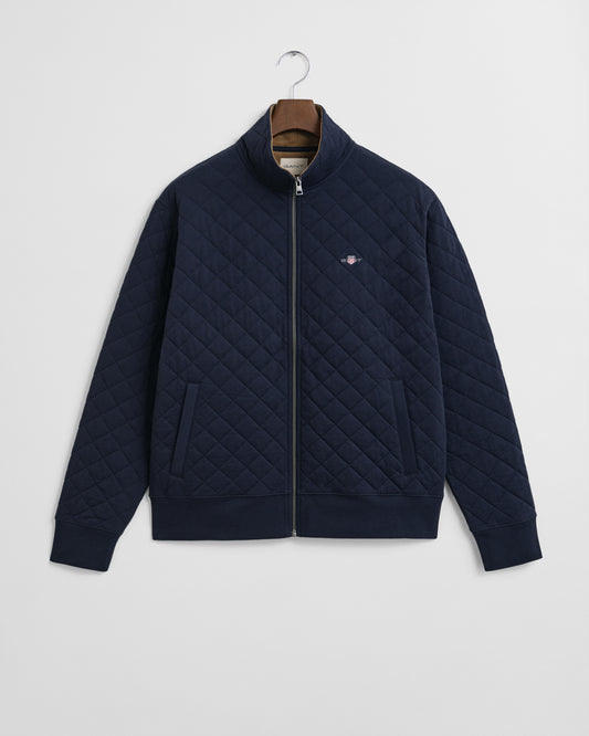 GANT Mens Quilted Cord Collar Full Zip - 433 Evening Blue