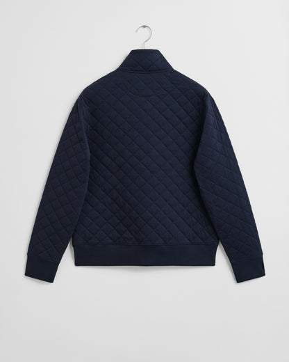 GANT Mens Quilted Cord Collar Full Zip - 433 Evening Blue