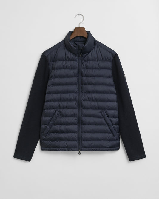 GANT Mens Mixed Media Hybrid Jacket - 433 Evening Blue
