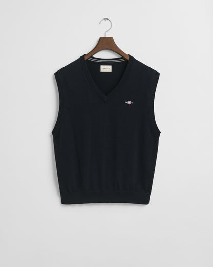 GANT Mens Classic Cotton Knit Vest - 433 Evening Blue
