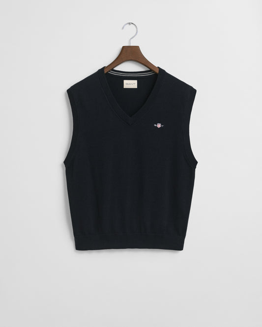 GANT Mens Classic Cotton Knit Vest - 433 Evening Blue