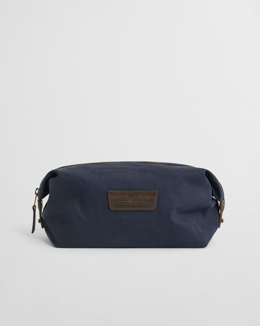 GANT Mens Waxed Cotton Washbag - 433 Evening Blue