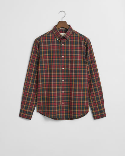 GANT Mens Long Sleeve Archive Poplin Check Shirt - 604 Plumped Red
