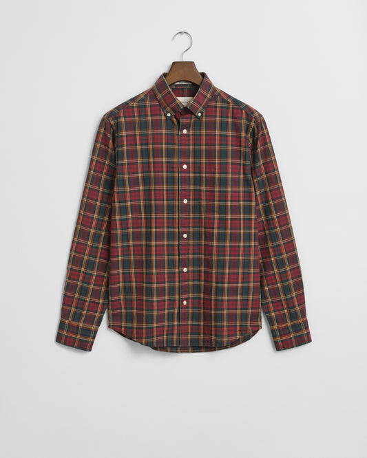 GANT Mens Long Sleeve Archive Poplin Check Shirt - 604 Plumped Red