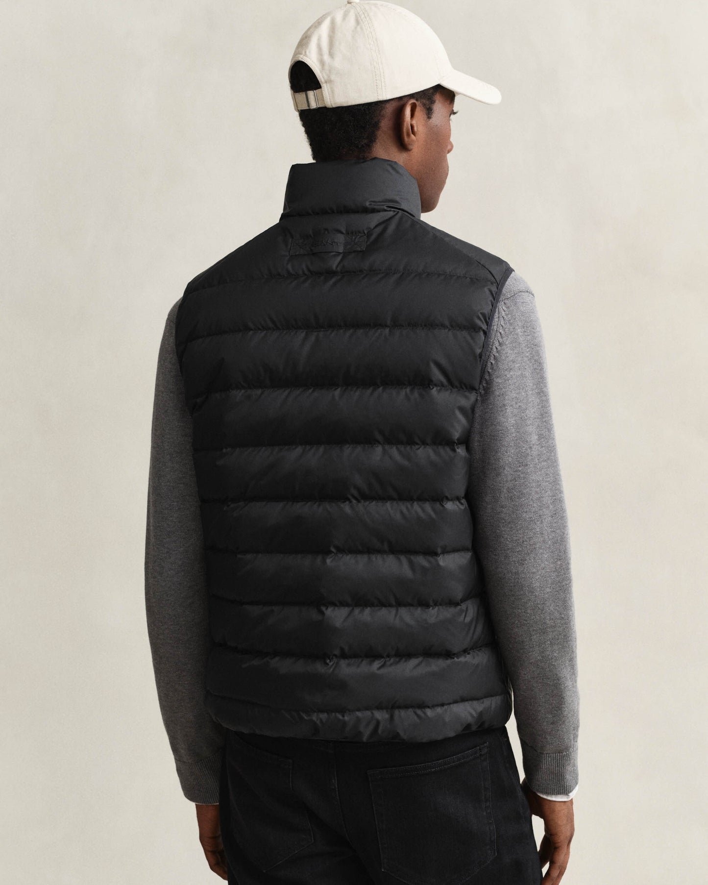 GANT Mens Light Down Shield Logo Gilet - 5 Black | CHO | Designer Mens Padded Gilets