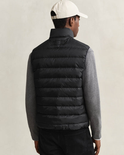 GANT Mens Light Down Shield Logo Gilet - 5 Black | CHO | Designer Mens Padded Gilets