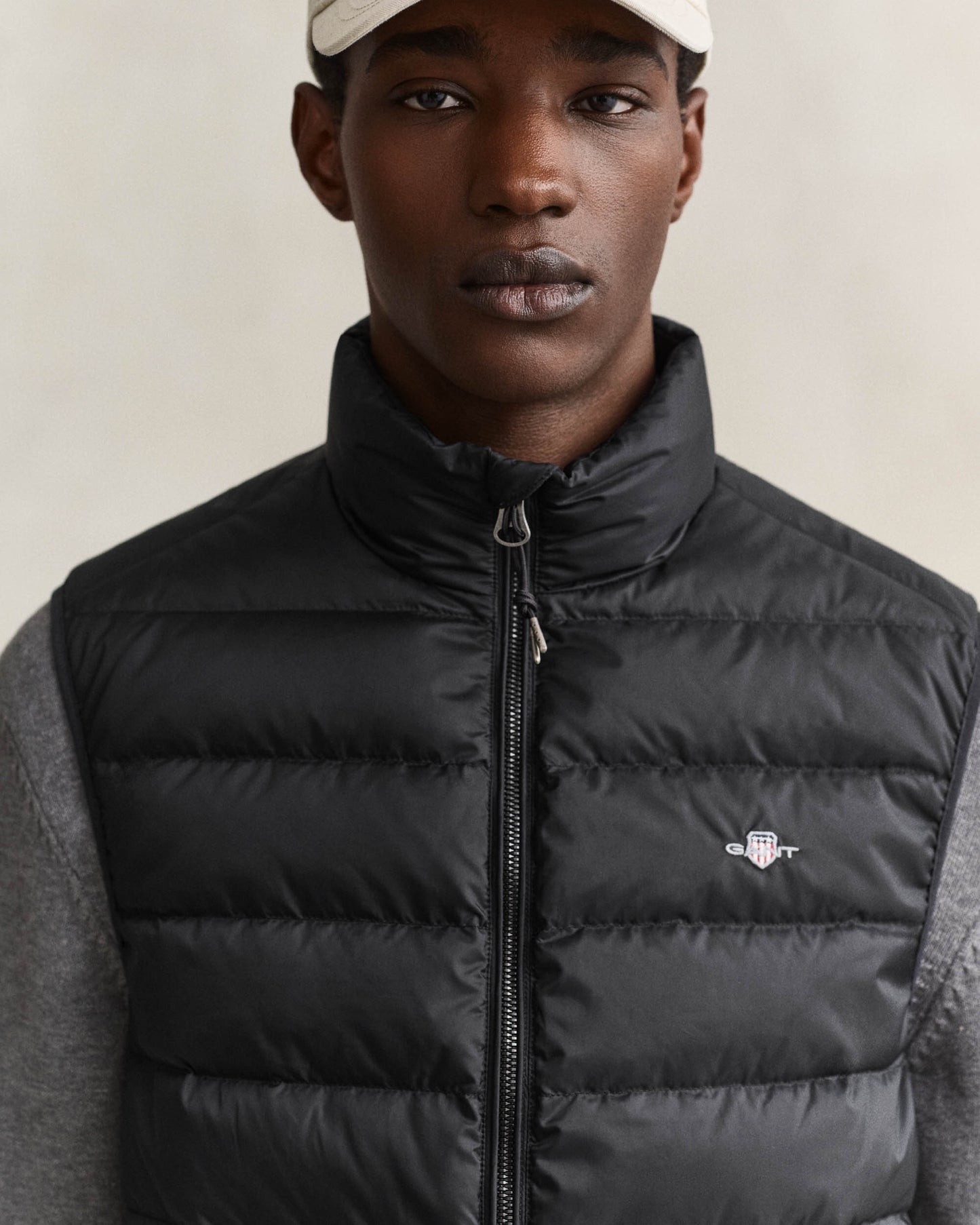GANT Mens Light Down Shield Logo Gilet - 5 Black | CHO | Designer Mens Padded Gilets