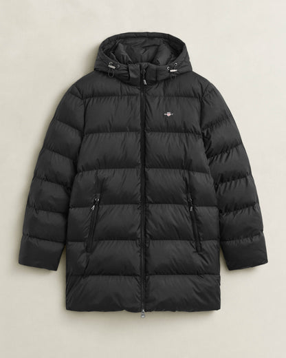GANT Active Cloud Mens Mid Length Jacket - 5 Black | CHO | Designer Mens Padded Jackets