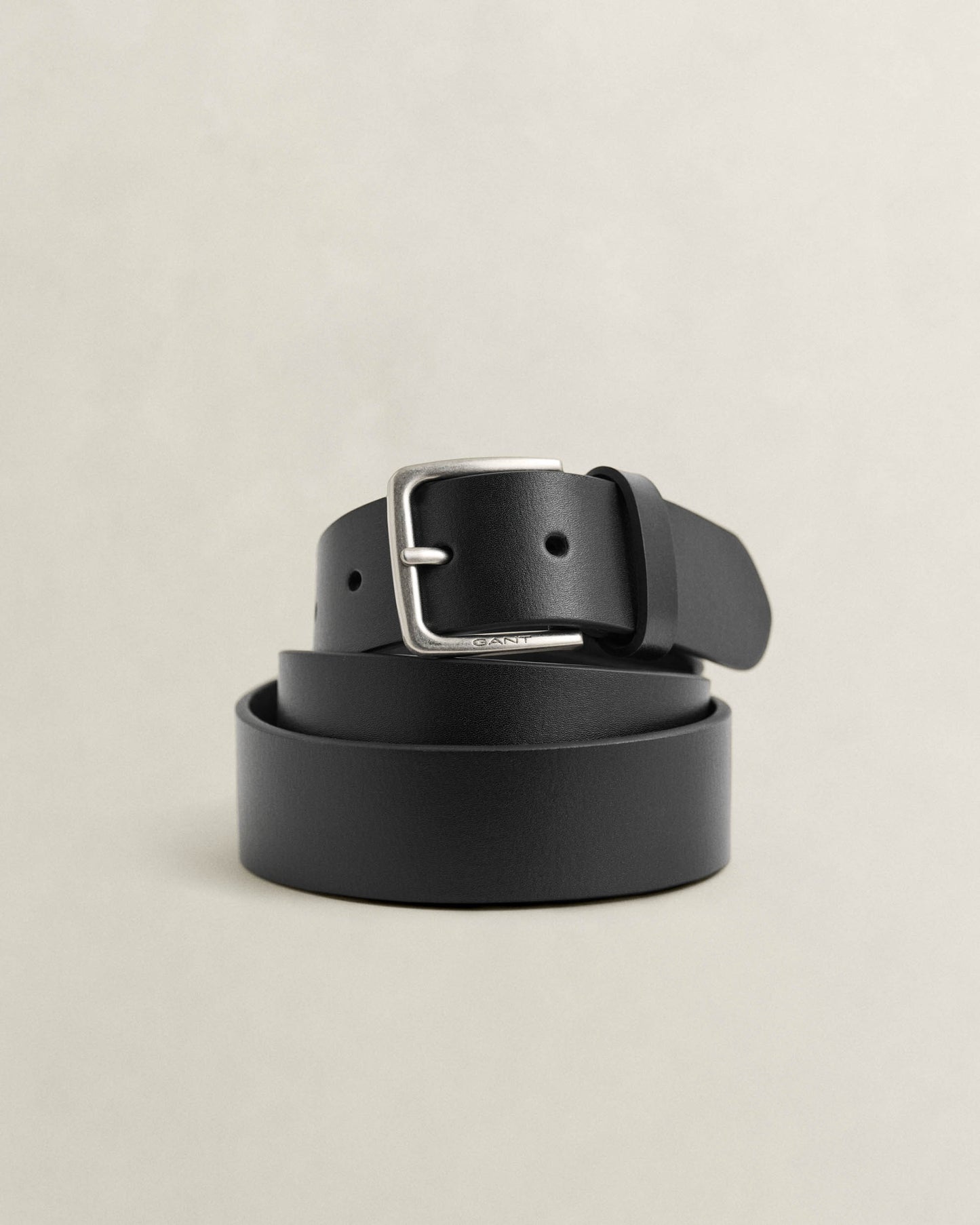 GANT Mens Logo Buckle Leather Belt - 5 Black