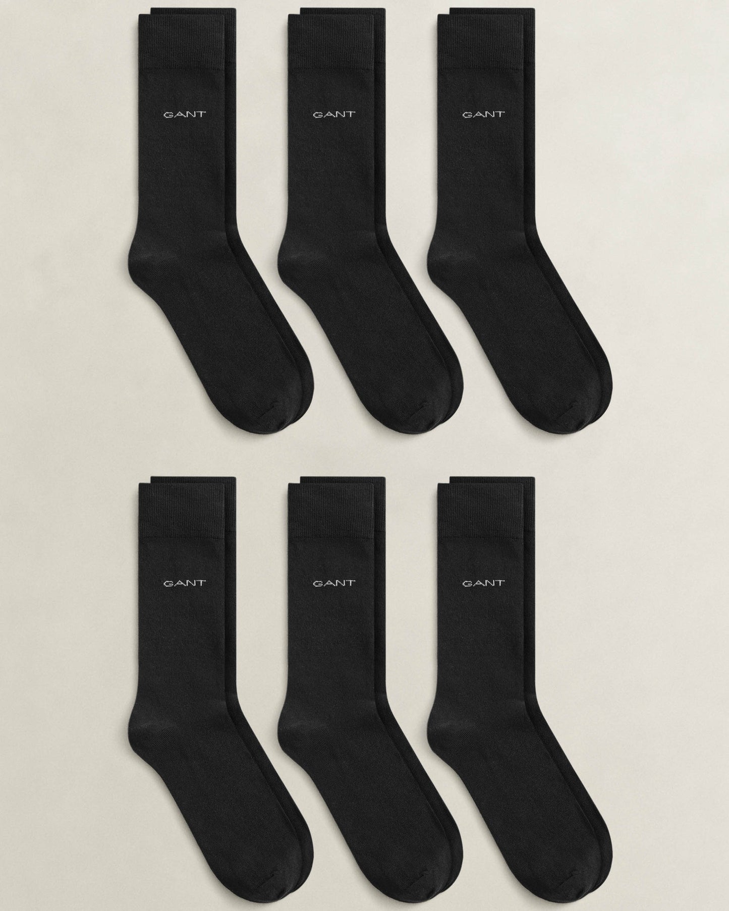 GANT Mens 6-Pack Cotton Socks - 5 Black