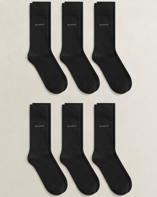GANT Mens 6-Pack Cotton Socks - 5 Black