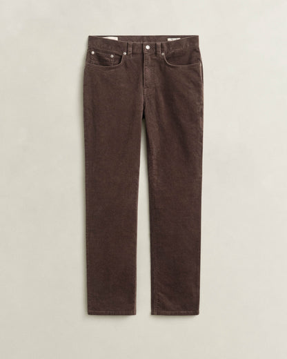 GANT Mens Regular Fit Cord Jeans - 217 Black Brown | CHO | Designer Mens Corduroy Jeans