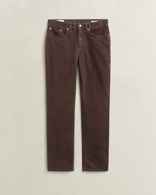GANT Mens Regular Fit Cord Jeans - 217 Black Brown