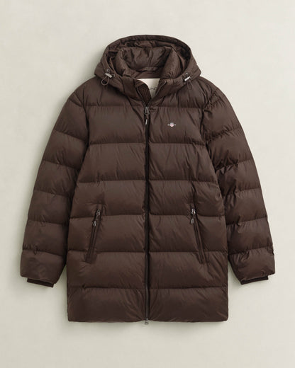 GANT Active Cloud Mens Mid Length Jacket - 217 Black Brown | CHO | Designer Mens Padded Jackets
