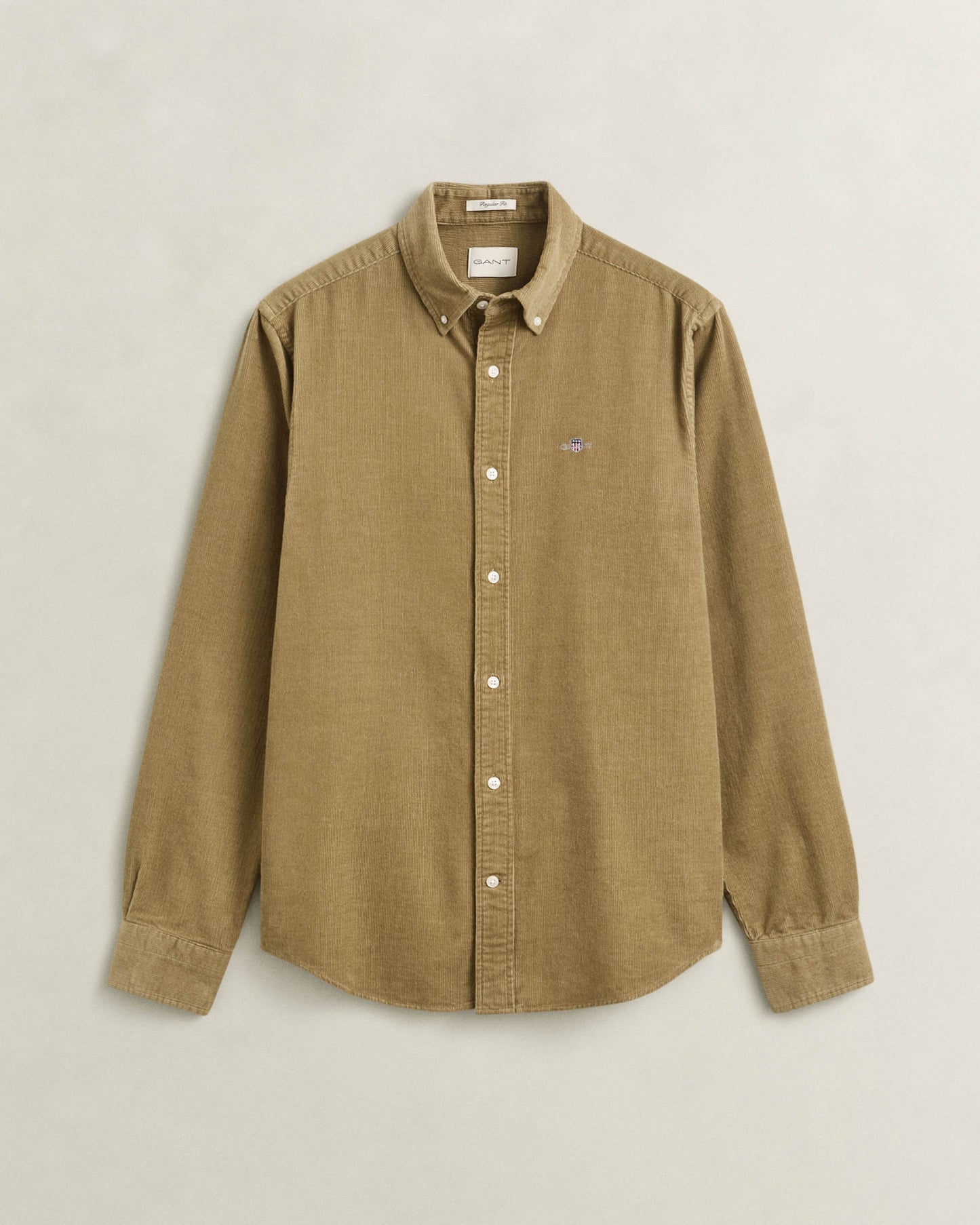 GANT Mens Regular Fit Corduroy Shirt - 264 Light Taupe