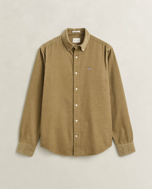 GANT Mens Regular Fit Corduroy Shirt - 264 Light Taupe