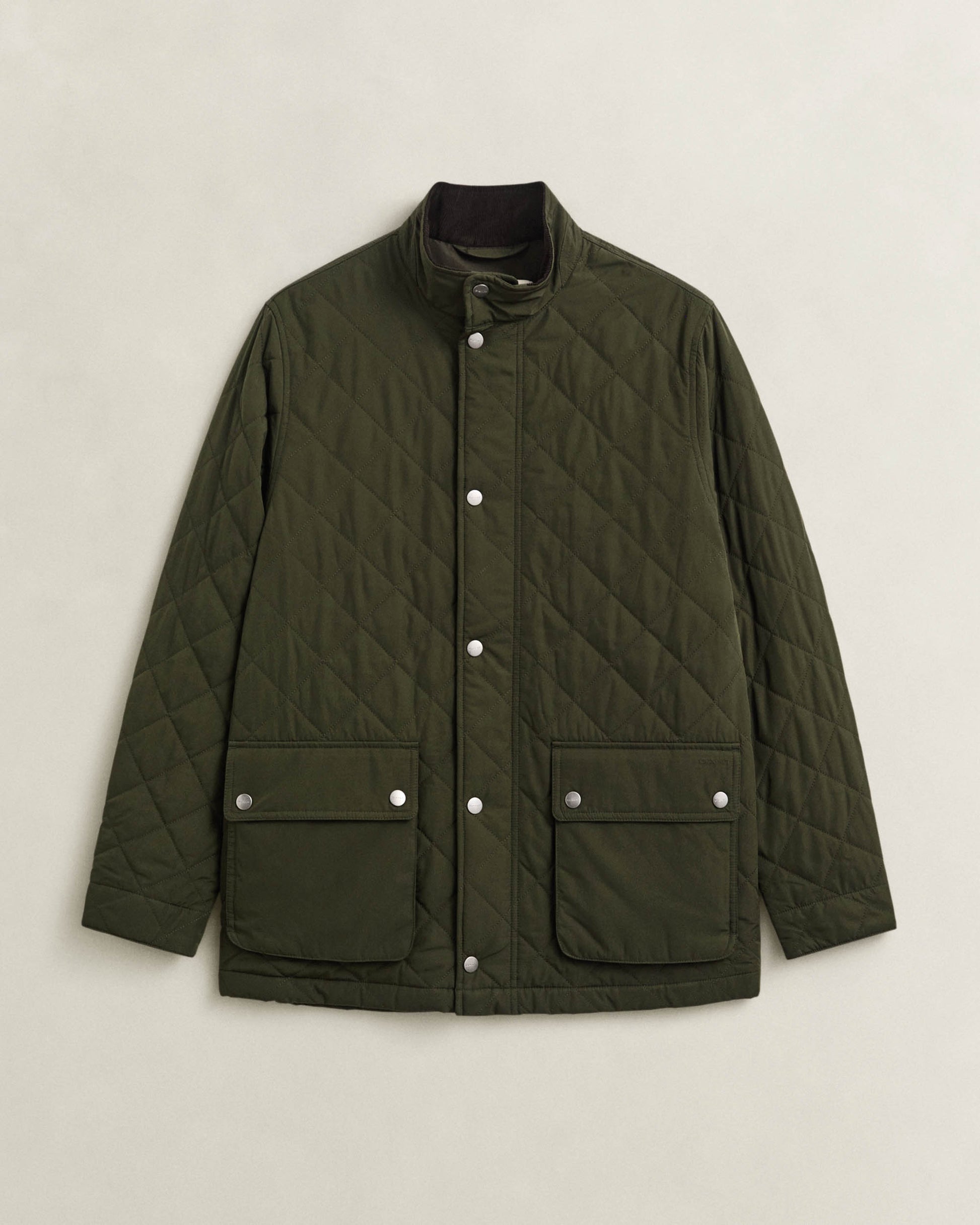 GANT Mens Quilted Mid Jacket - 368 Dark Moss Green | CHO | Designer Mens Quilted Jackets