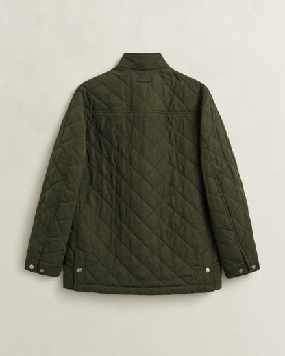 GANT Mens Quilted Mid Jacket - 368 Dark Moss Green | CHO | Designer Mens Quilted Jackets