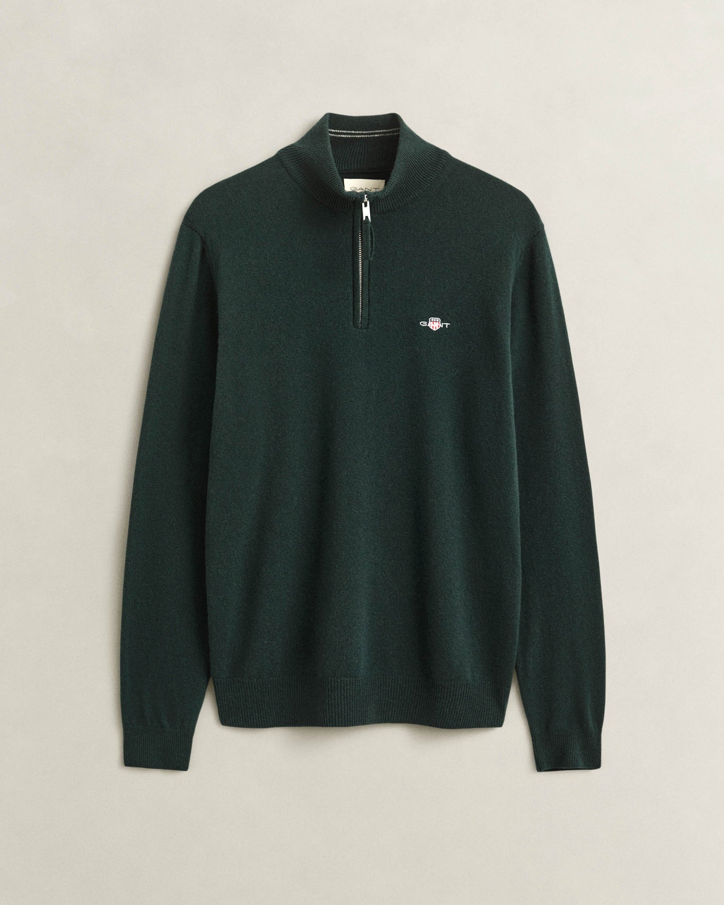 GANT Mens Superfine Lambswool Crew Neck Sweater - 374 Tartan Green
