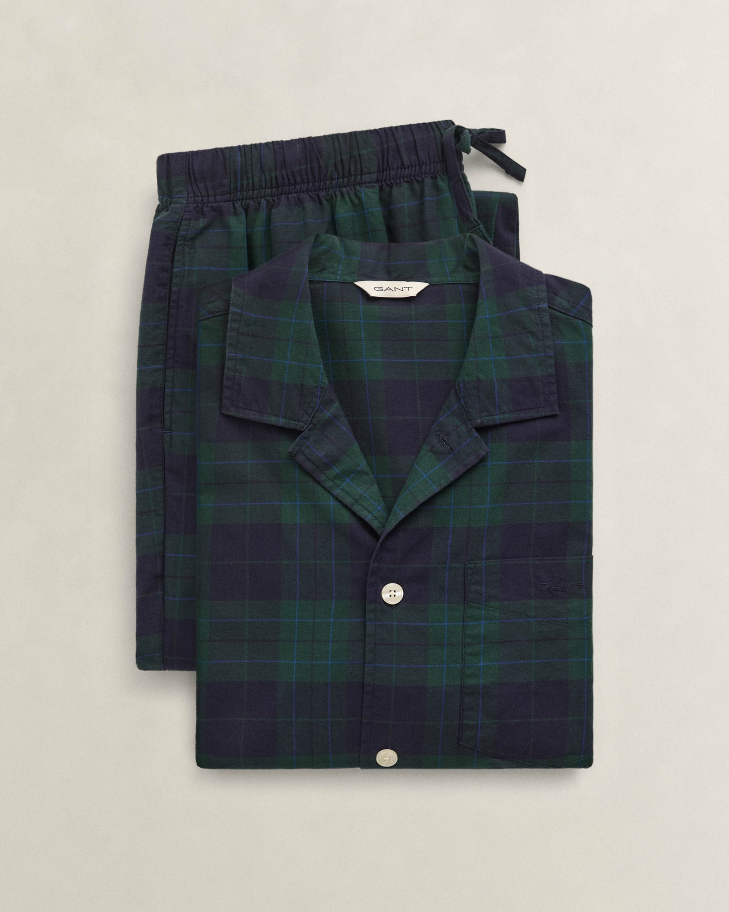 GANT Mens Checked Pyjama Set Giftbox - 374 Tartan Green