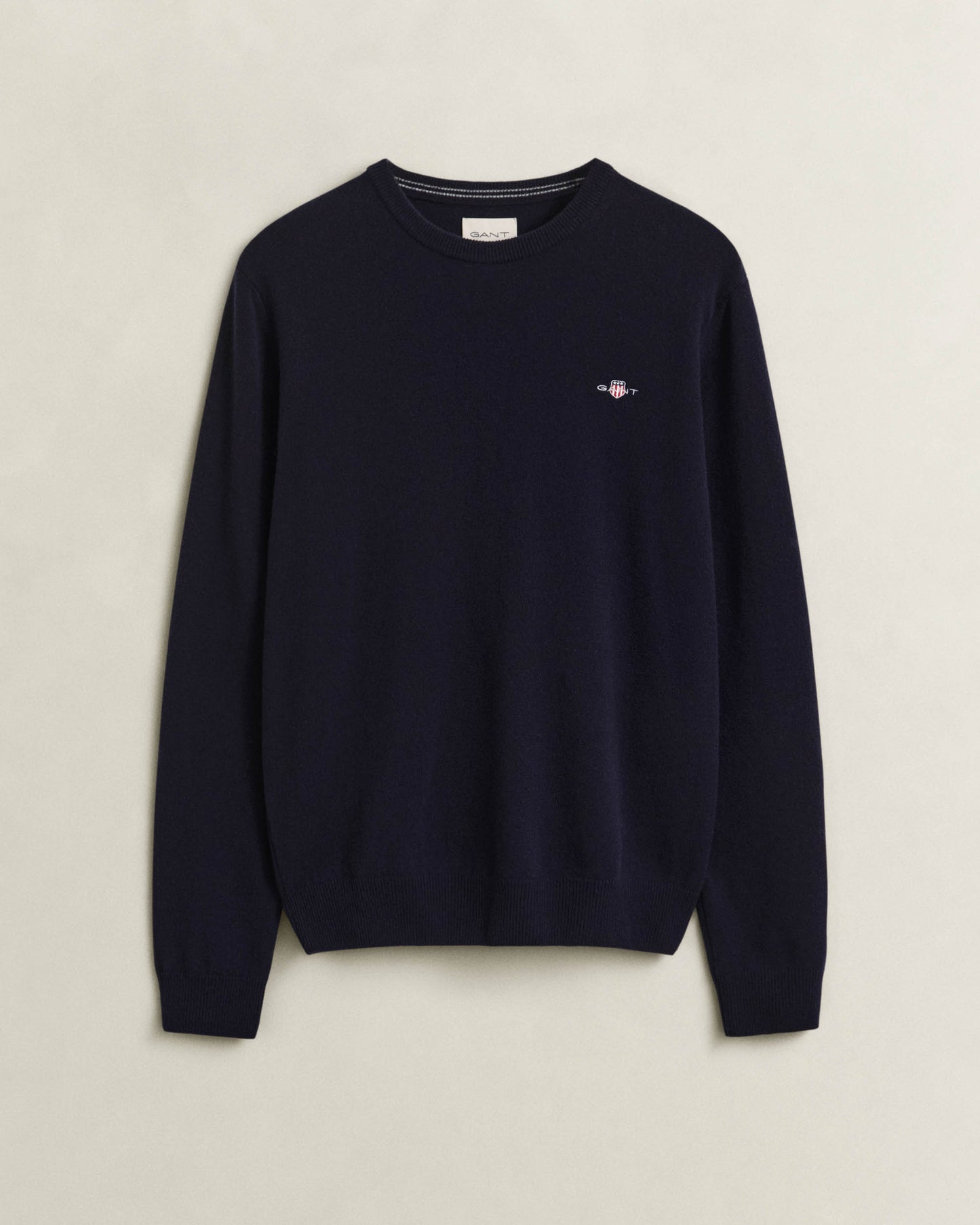GANT Mens Superfine Lambswool Crew Neck Sweater - 410 Marine
