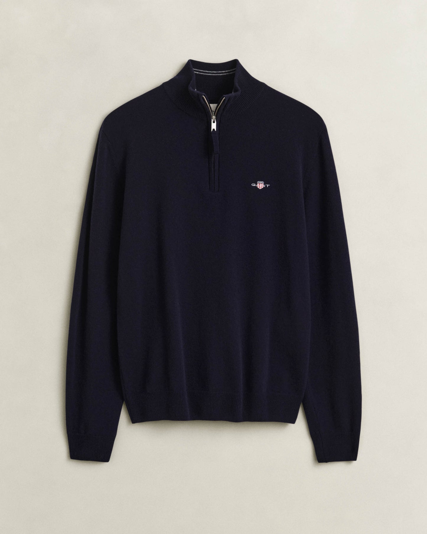 GANT Mens Superfine Lambswool Half Zip Sweater - 410 Marine