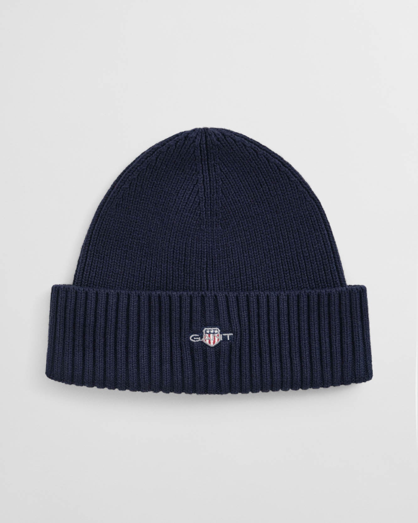 GANT Mens Cotton Blend Logo Beanie - 410 Marine