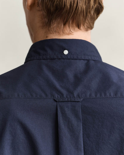 GANT Mens Regular Fit Long Sleeve Poplin Shirt - 433 Evening Blue