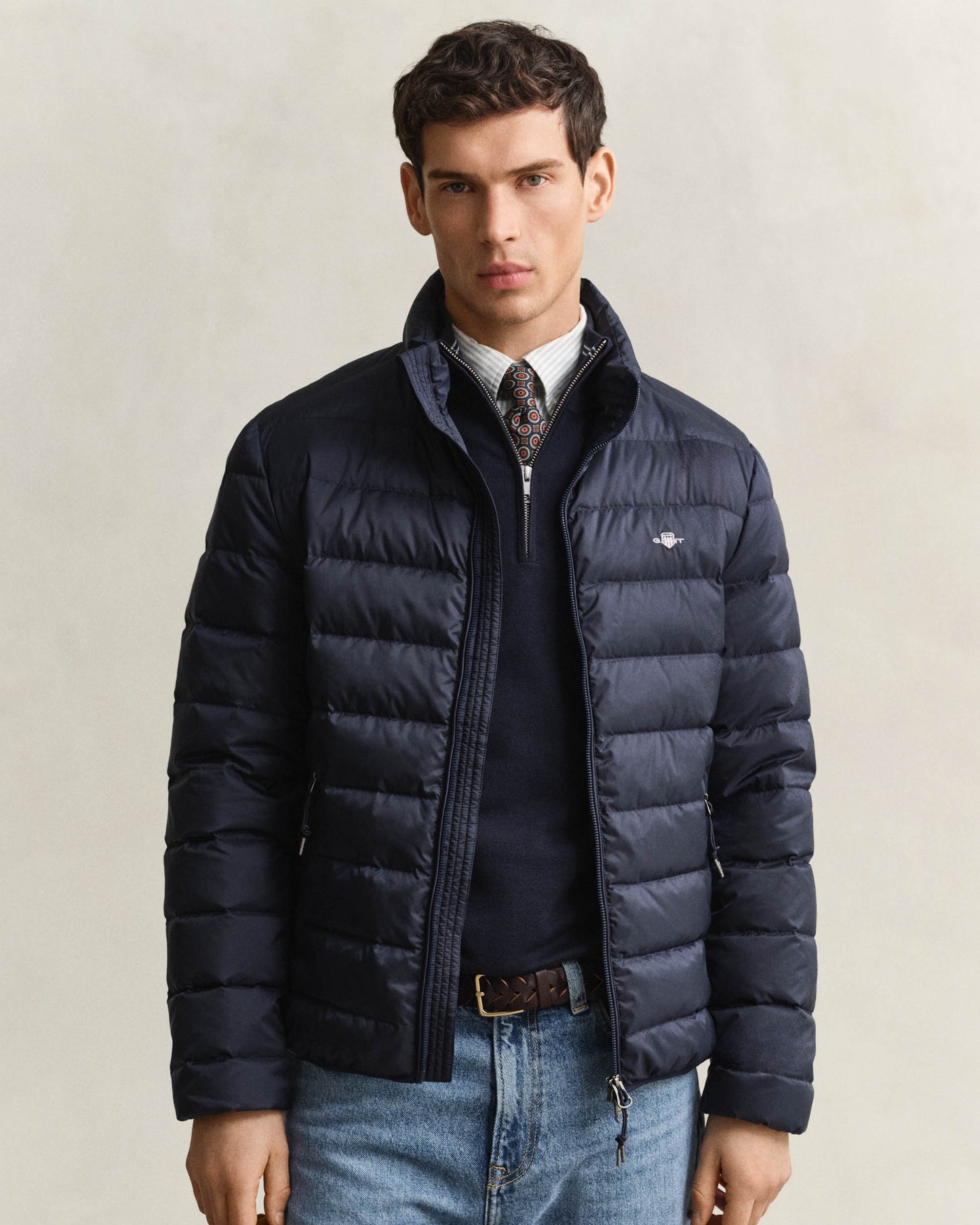 GANT Mens Light Down Jacket - 433 Evening Blue